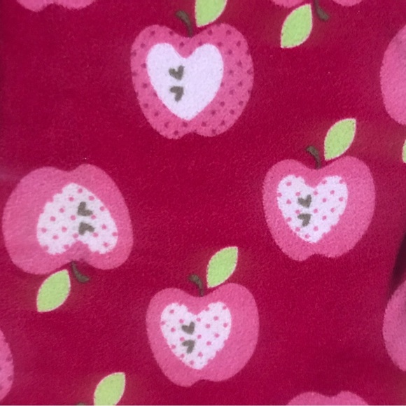 Carter’s Pink Apple Novelty Print Fleece Matching Pajama Set Girls Sz 3 Toddler - Picture 6 of 6
